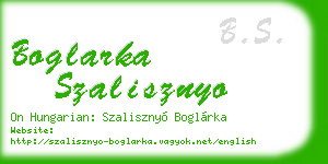 boglarka szalisznyo business card