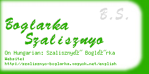 boglarka szalisznyo business card